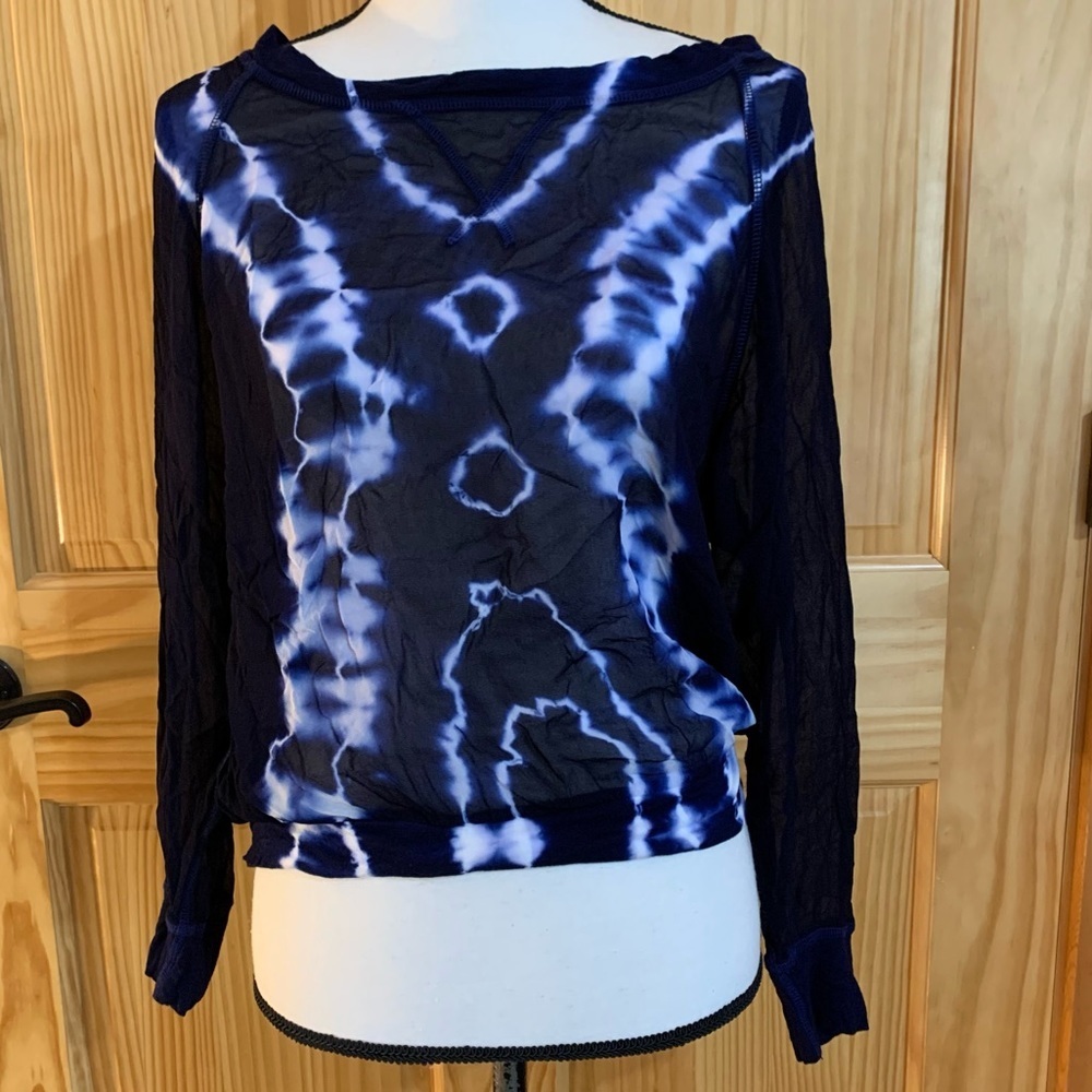 YOUNG, FABULOUS & BROKE Blue Tie Dye Top